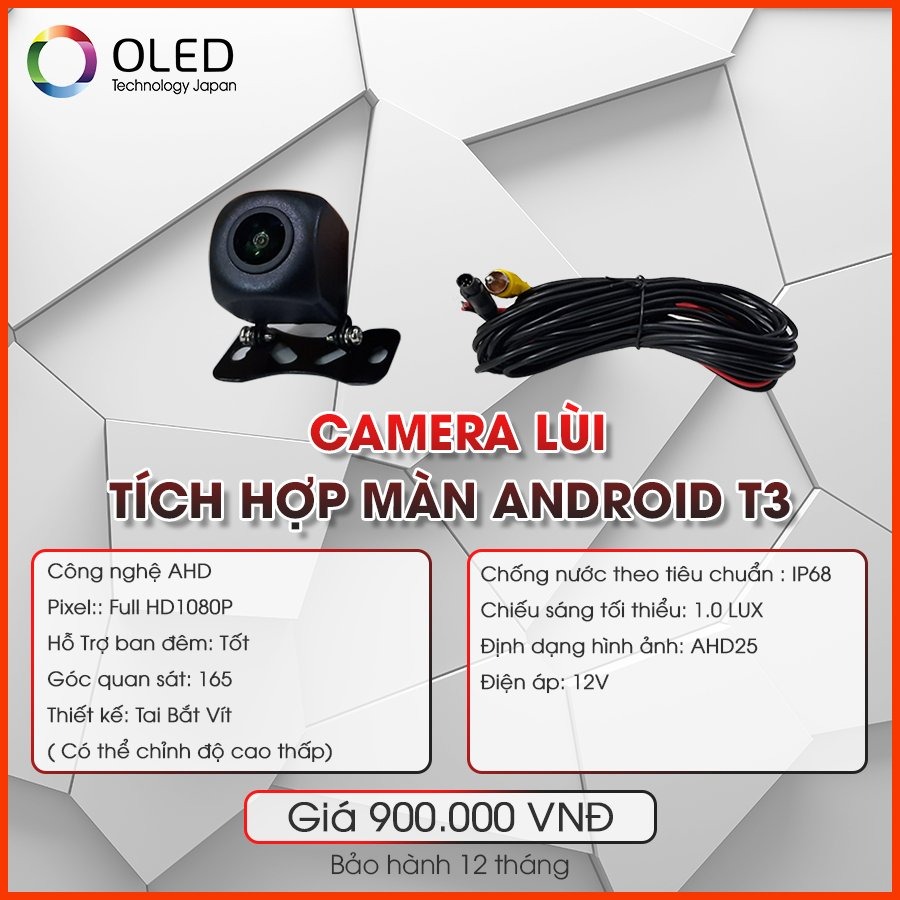 Camera lùi Oled T3